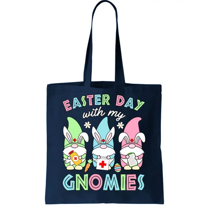 Easter Day With My Gnomes Bunny Medical Nurse Hospital Bunny Rabbit Tote Bag