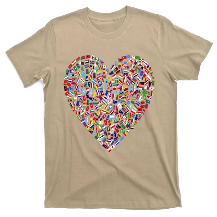 Earth Day World All Countries Flags In Heart Patriot T-Shirt