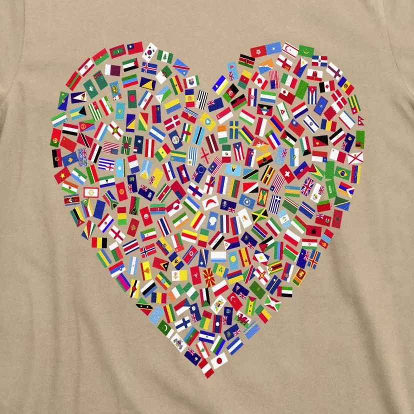 Earth Day World All Countries Flags In Heart Patriot T-Shirt