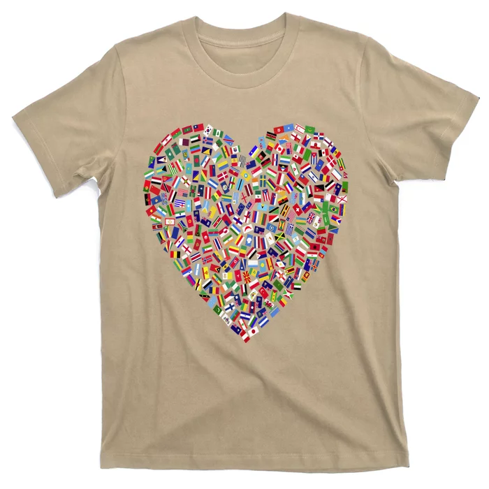 Earth Day World All Countries Flags In Heart Patriot T-Shirt