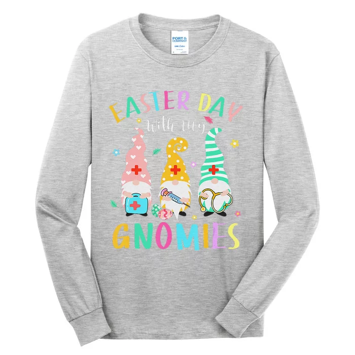 Easter Day With My Gnomies Nurse Life Stethoscope Gnomes Tall Long Sleeve T-Shirt