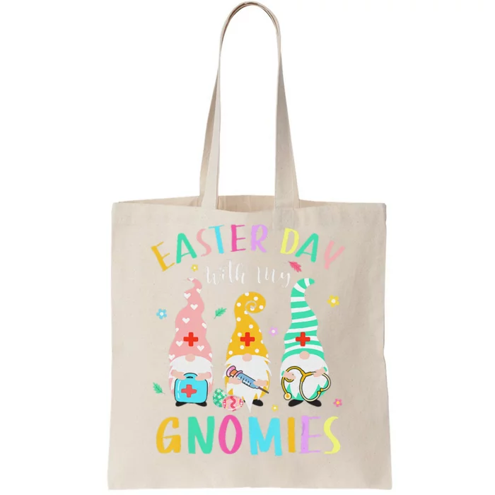 Easter Day With My Gnomies Nurse Life Stethoscope Gnomes Tote Bag