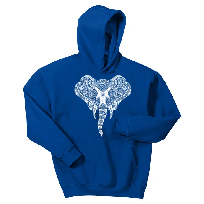 Elephant Dala Yoga Ornate Elephant Safary Animal Gift Kids Hoodie