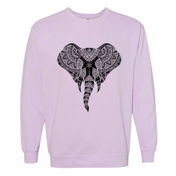 Elephant Dala Yoga Ornate Elephant Safary Animal Gift Garment-Dyed Sweatshirt