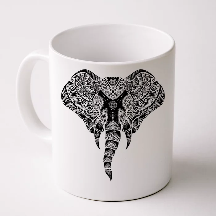 Elephant Dala Yoga Ornate Elephant Safary Animal Gift Front & Back Coffee Mug