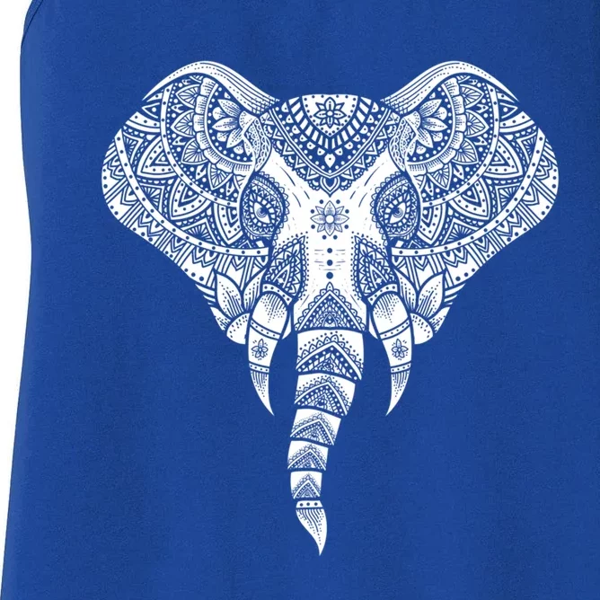 Elephant Dala Yoga Ornate Elephant Safary Animal Great Gift Women's Racerback Tank