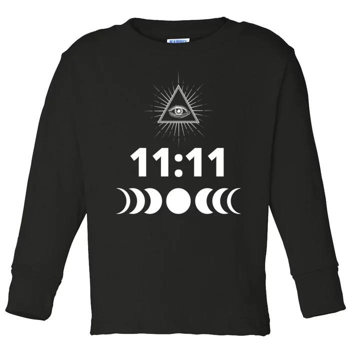 Eleven Eleven 11:11 Numerology Law Of Attraction New Age Toddler Long Sleeve Shirt