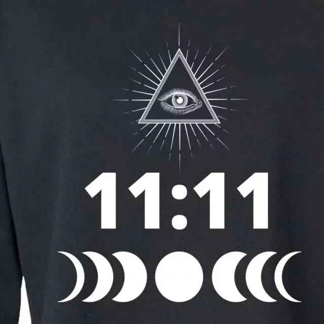 Eleven Eleven 11:11 Numerology Law Of Attraction New Age Cropped Pullover Crew