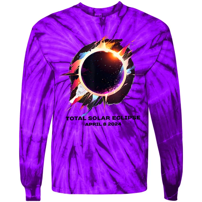 Eclipse Event 2024 Total Solar Eclipse Tie-Dye Long Sleeve Shirt