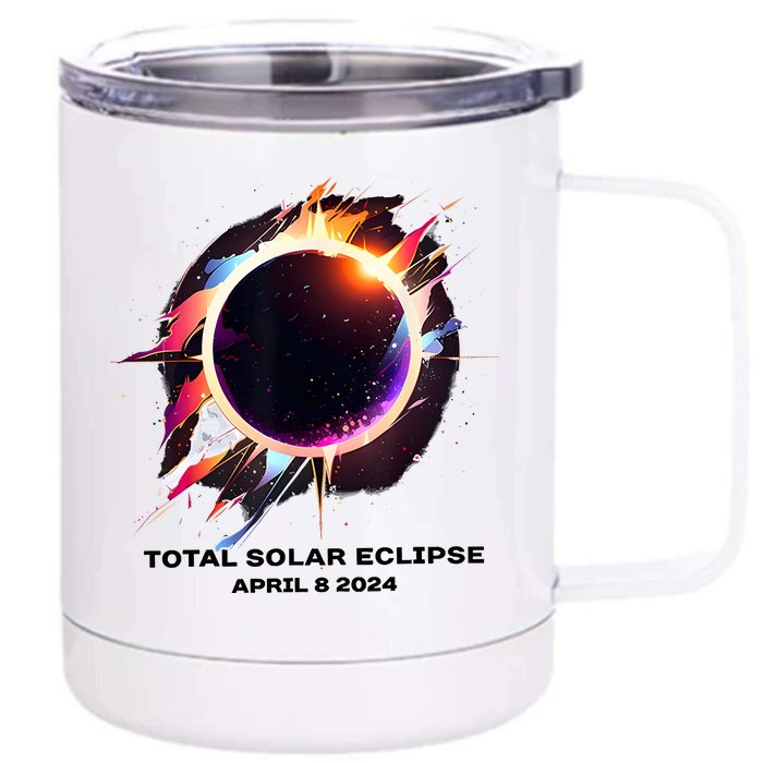 Eclipse Event 2024 Total Solar Eclipse Front & Back 12oz Stainless Steel Tumbler Cup