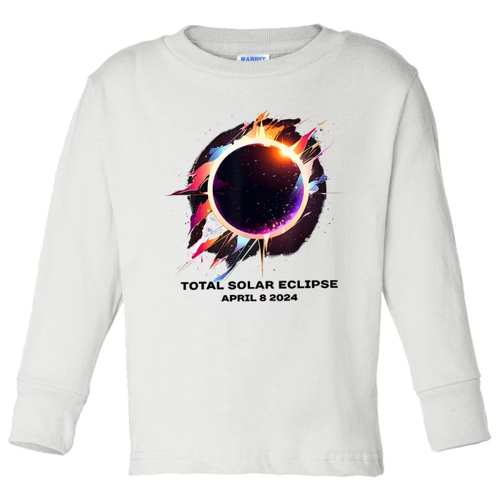 Eclipse Event 2024 Total Solar Eclipse Toddler Long Sleeve Shirt