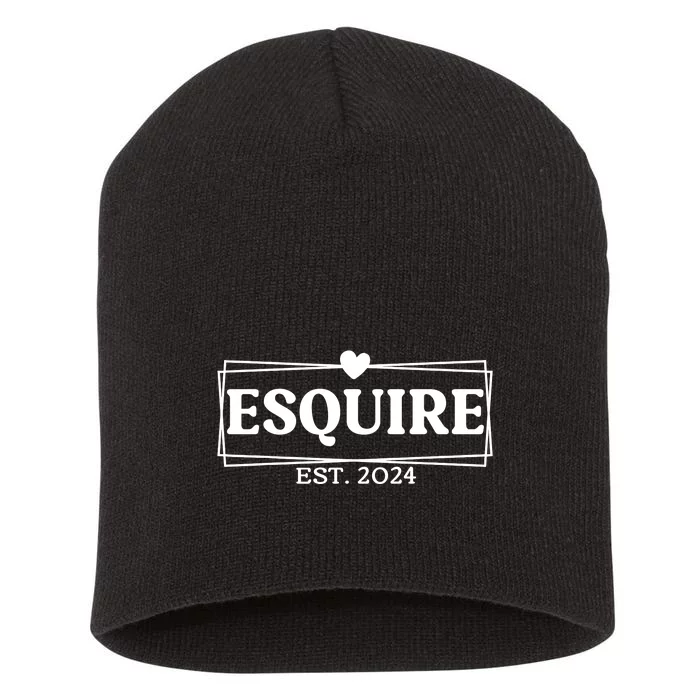 Esquire Est. 2024 Attorney Lawyer Law School Graduation Short Acrylic Beanie