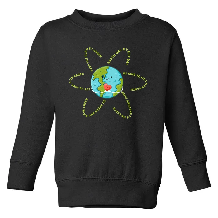 Earthday Everyday 54th Anniversary 2024 Earth Day Toddler Sweatshirt