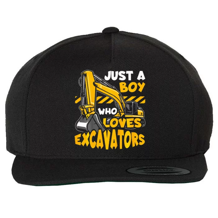 Excavator Enthusiast A Passion for Construction Vehicles Wool Snapback Cap