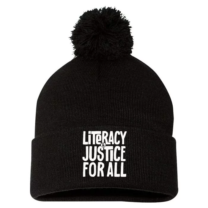 Empowering Equality Advocating for Literacy and Justice Pom Pom 12in Knit Beanie