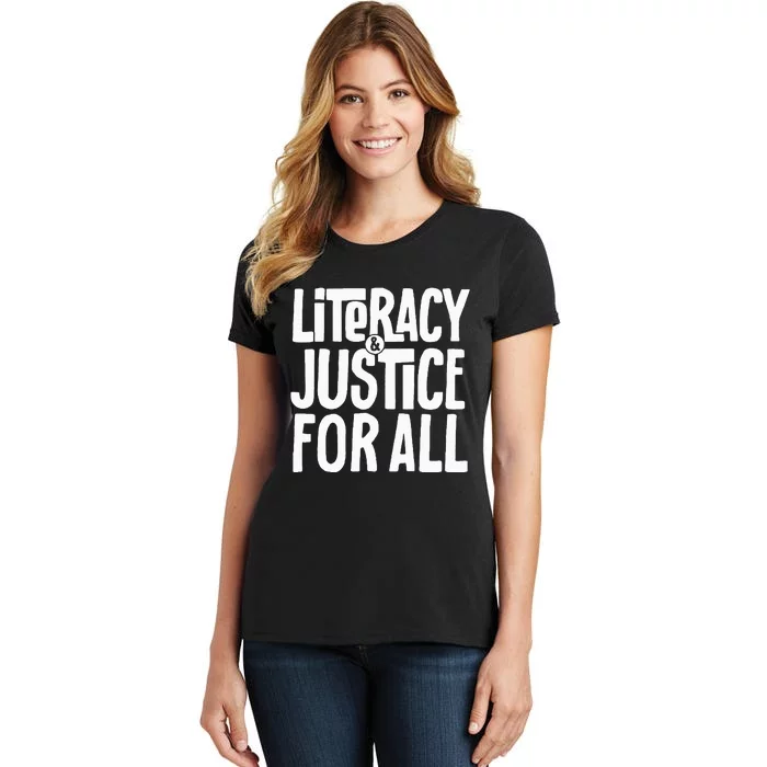 Empowering Equality Advocating for Literacy and Justice Women's T-Shirt