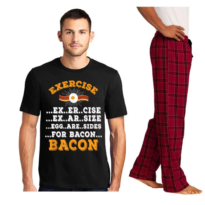 Exercise Eggs Are Sides For Bacon Lover Funny Gift Pajama Set