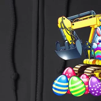 Eggs-Cavator Easter Bunny Rabbit Excavator Full Zip Hoodie