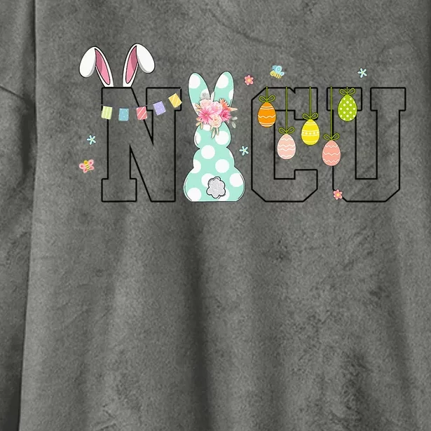 Easter Eggs Bunny Ears Rabbit Happy Easter Day NICU Nurse Hooded Wearable Blanket