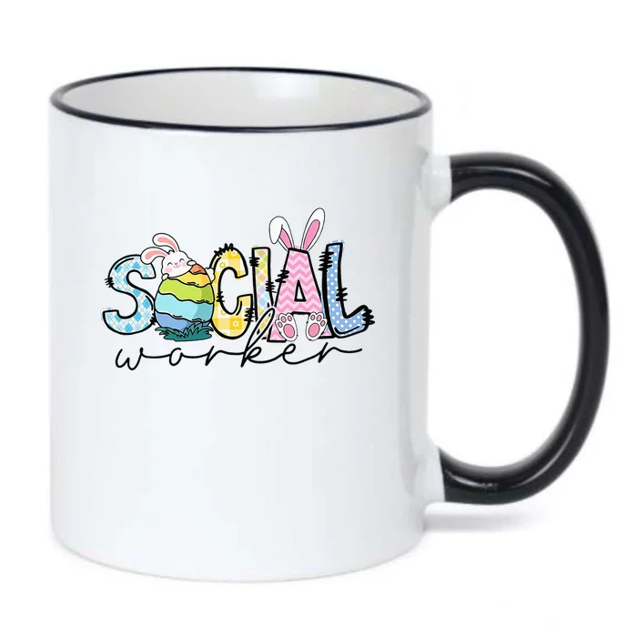 Easter Egg Bunny Ears Easter Day Social Worker Black Color Changing Mug