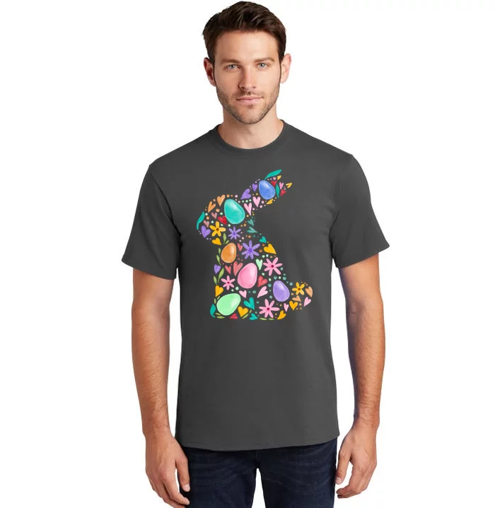 Easter Egg Bunny Floral Holiday Tall T-Shirt