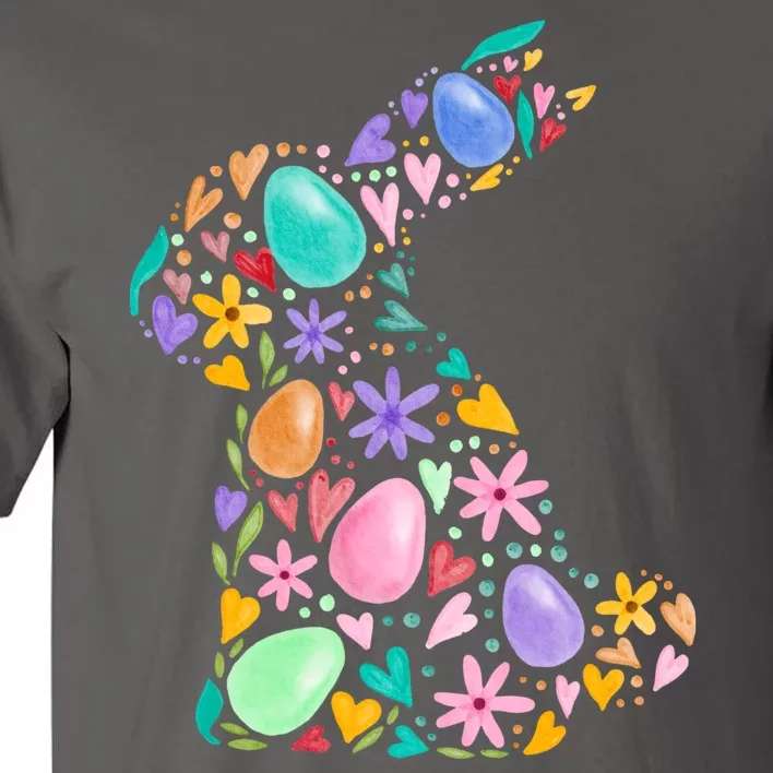 Easter Egg Bunny Floral Holiday Tall T-Shirt