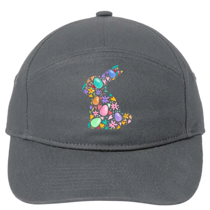 Easter Egg Bunny Floral Holiday 7-Panel Snapback Hat