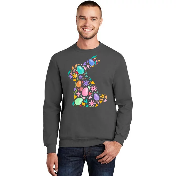 Easter Egg Bunny Floral Holiday Tall Sweatshirt