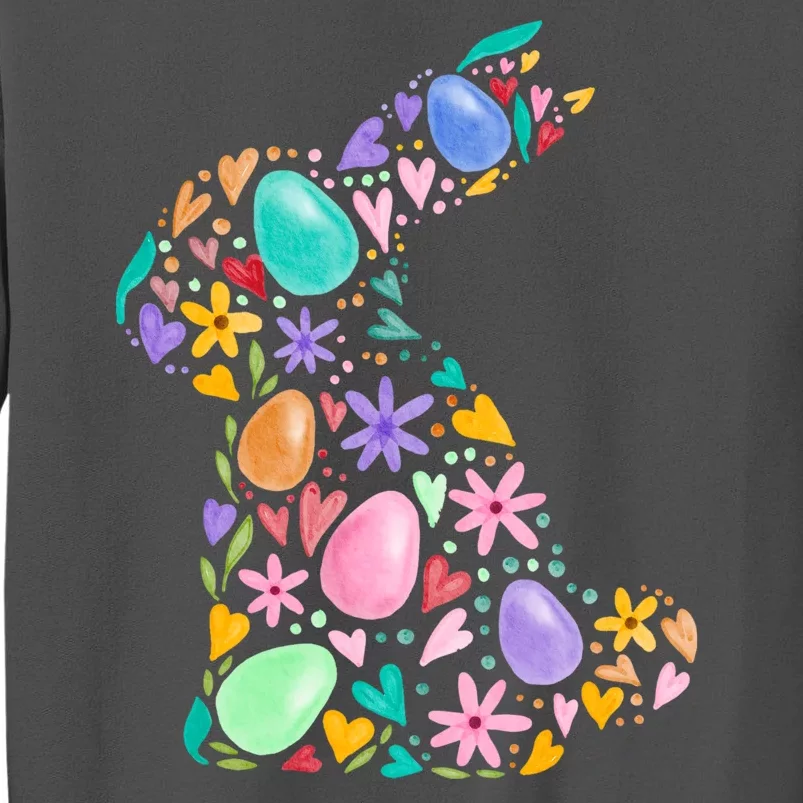 Easter Egg Bunny Floral Holiday Tall Sweatshirt