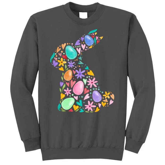 Easter Egg Bunny Floral Holiday Tall Sweatshirt