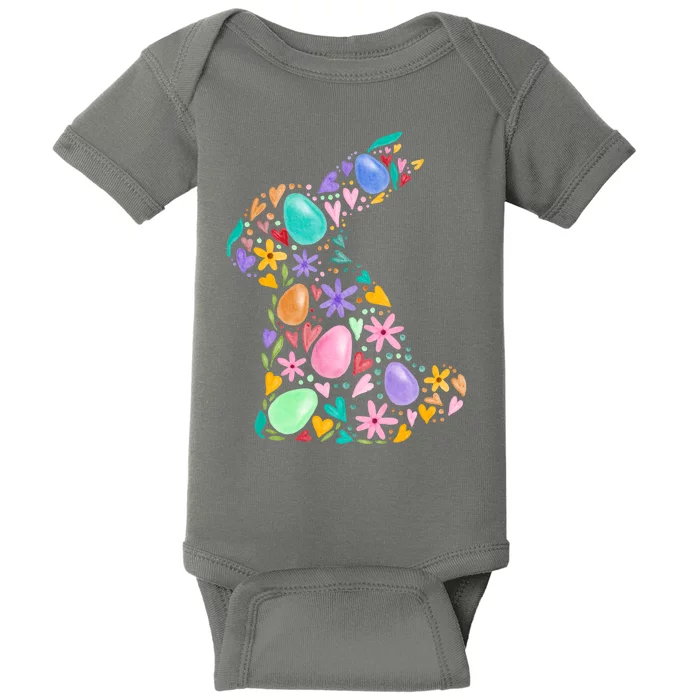 Easter Egg Bunny Floral Holiday Baby Bodysuit