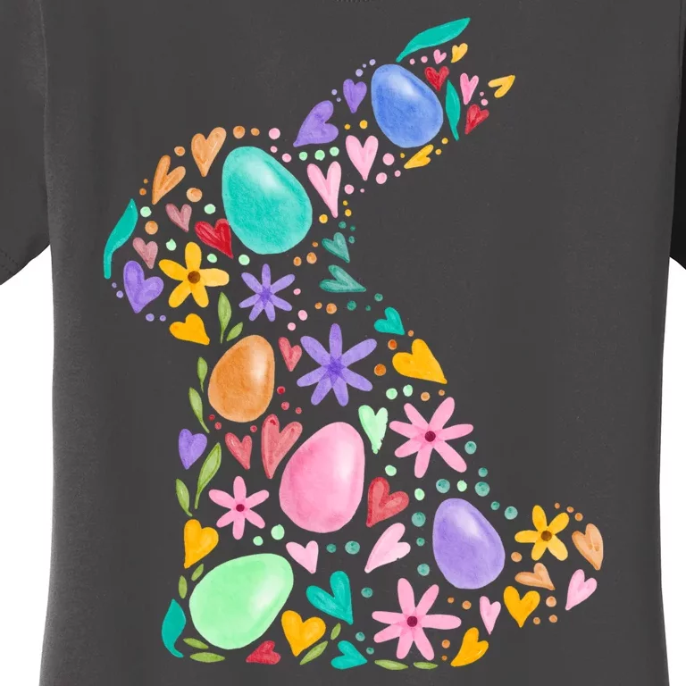 Easter Egg Bunny Floral Holiday Women's T-Shirt