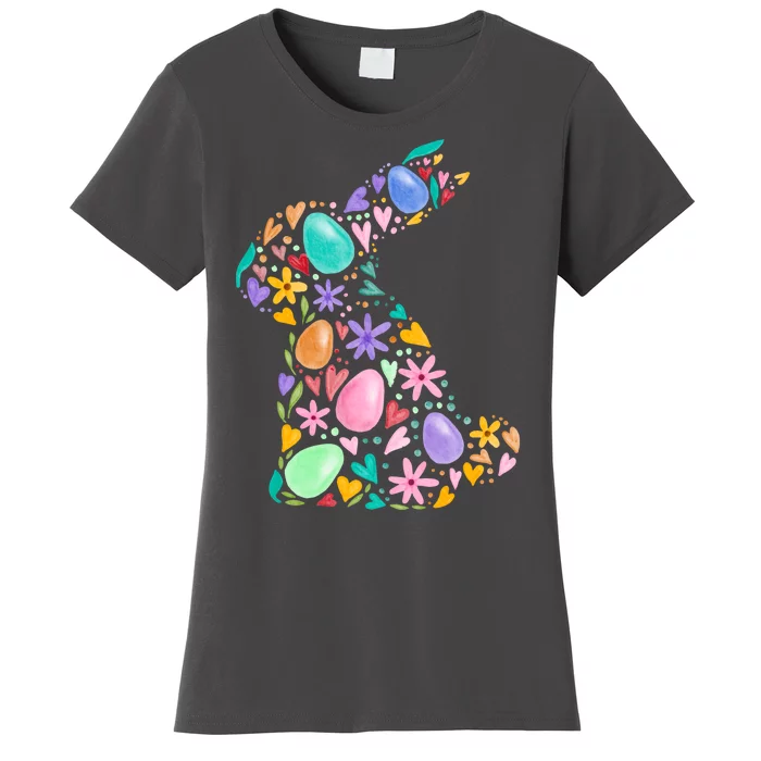 Easter Egg Bunny Floral Holiday Women's T-Shirt