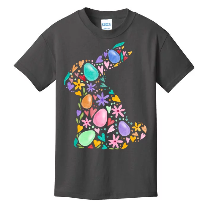 Easter Egg Bunny Floral Holiday Kids T-Shirt