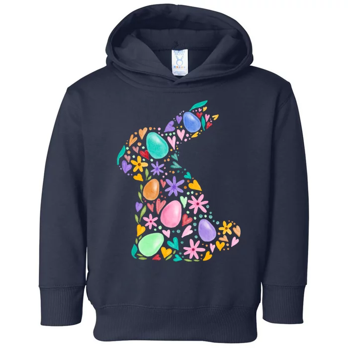 Easter Egg Bunny Floral Holiday Toddler Hoodie