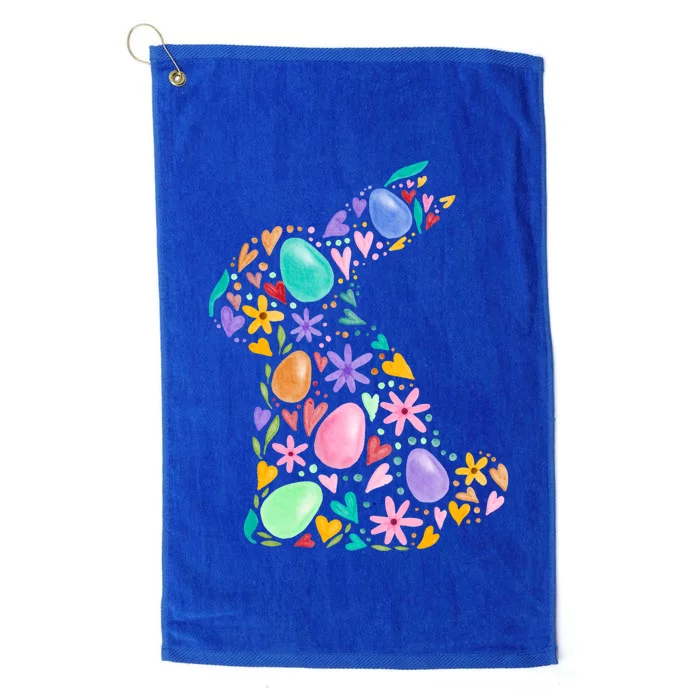 Easter Egg Bunny Floral Holiday Platinum Collection Golf Towel