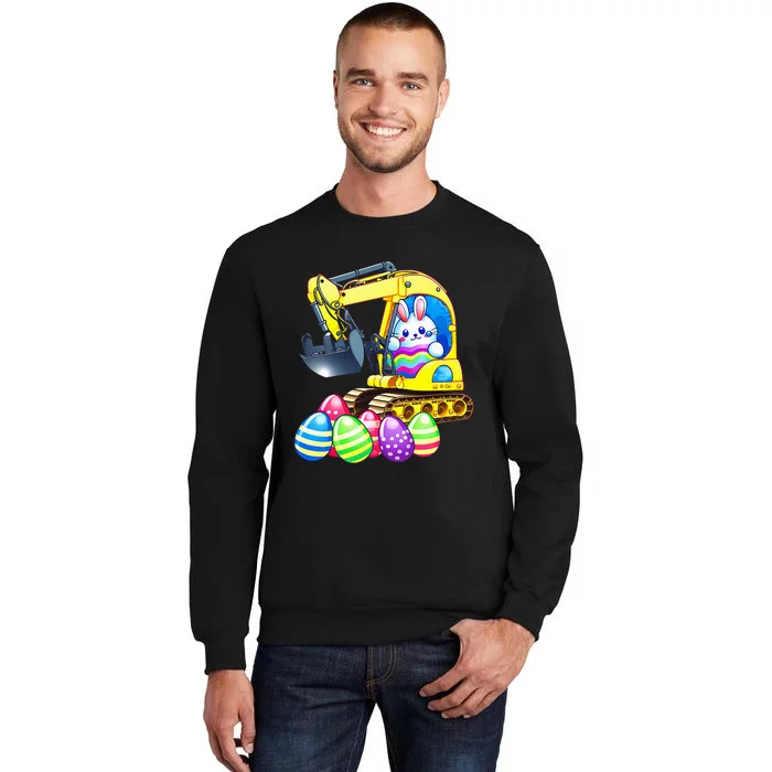 Eggs-Cavator Easter Bunny Rabbit Excavator Sweatshirt