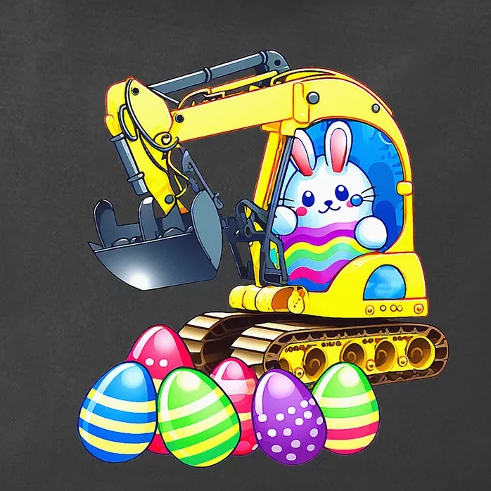 Eggs-Cavator Easter Bunny Rabbit Excavator Zip Tote Bag