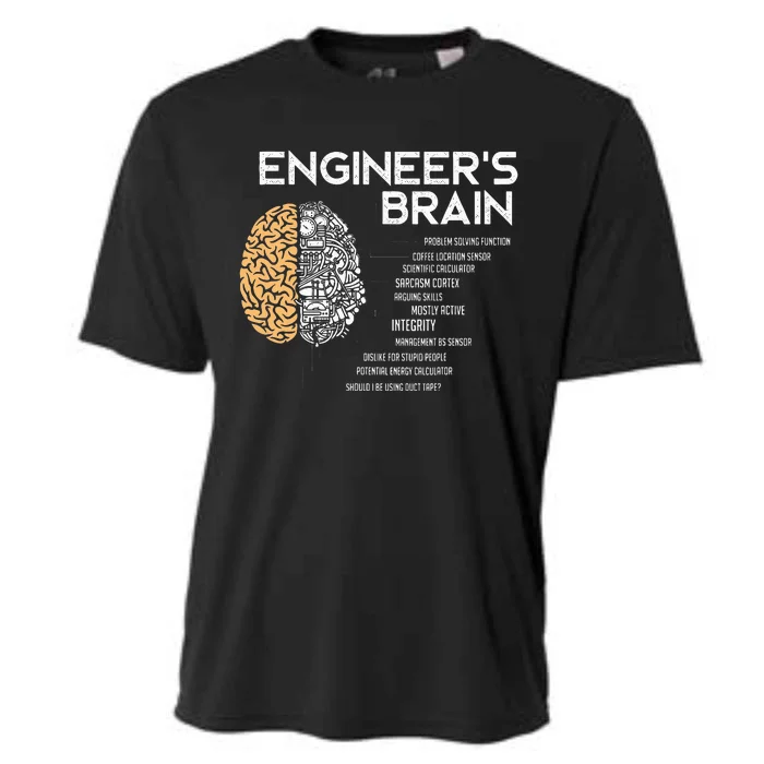 Engineer Engineers Brain Funny Engineering Cooling Performance Crew T-Shirt