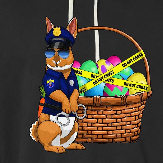 Easter Egg Bunny Police Officer Basket Women Garment-Dyed Fleece Hoodie