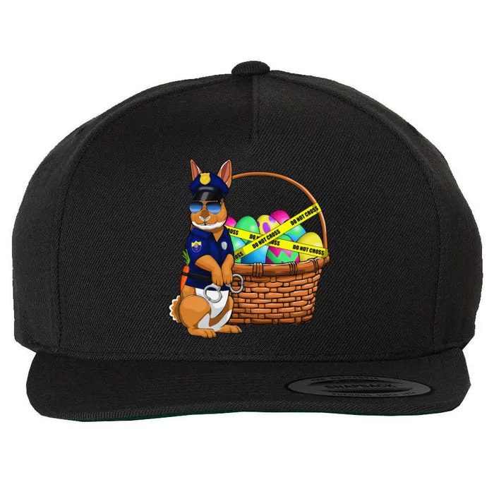 Easter Egg Bunny Police Officer Basket Women Wool Snapback Cap