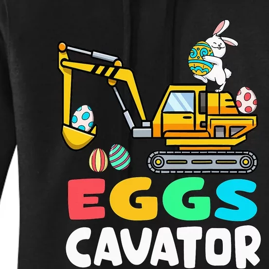 Eggs-Cavator Easter Bunny Excavator Women's Pullover Hoodie