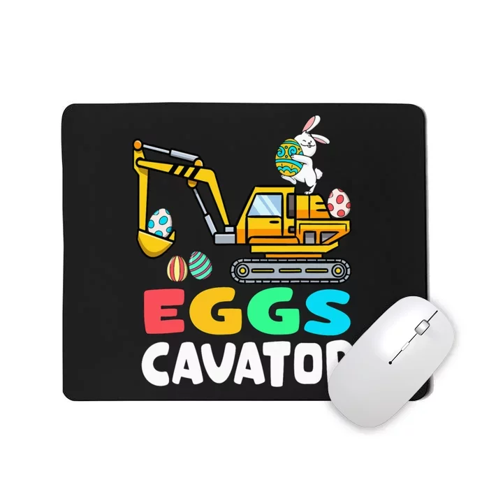 Eggs-Cavator Easter Bunny Excavator Mousepad