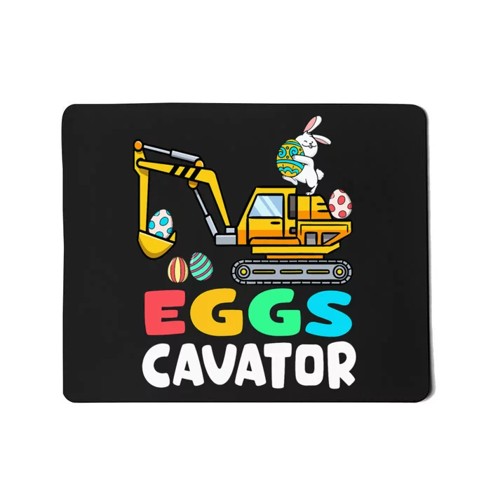 Eggs-Cavator Easter Bunny Excavator Mousepad