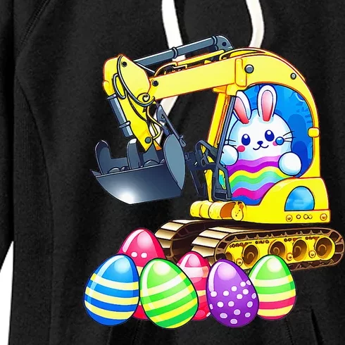 Eggs-Cavator Easter Bunny Rabbit Excavator Women's Fleece Hoodie