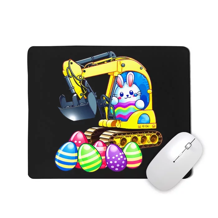 Eggs-Cavator Easter Bunny Rabbit Excavator Mousepad