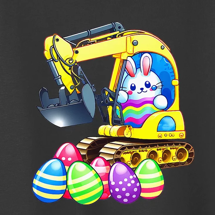 Eggs-Cavator Easter Bunny Rabbit Excavator Toddler T-Shirt