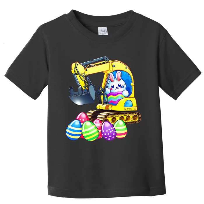 Eggs-Cavator Easter Bunny Rabbit Excavator Toddler T-Shirt