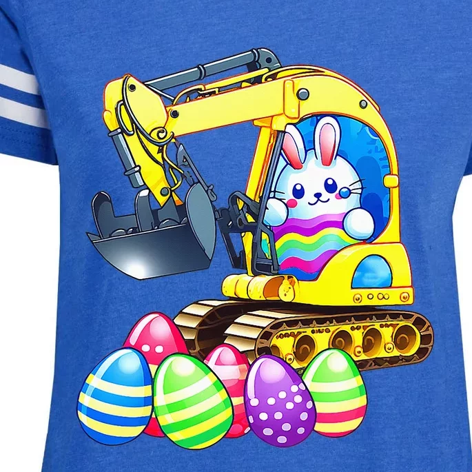 Eggs-Cavator Easter Bunny Rabbit Excavator Enza Ladies Jersey Football T-Shirt