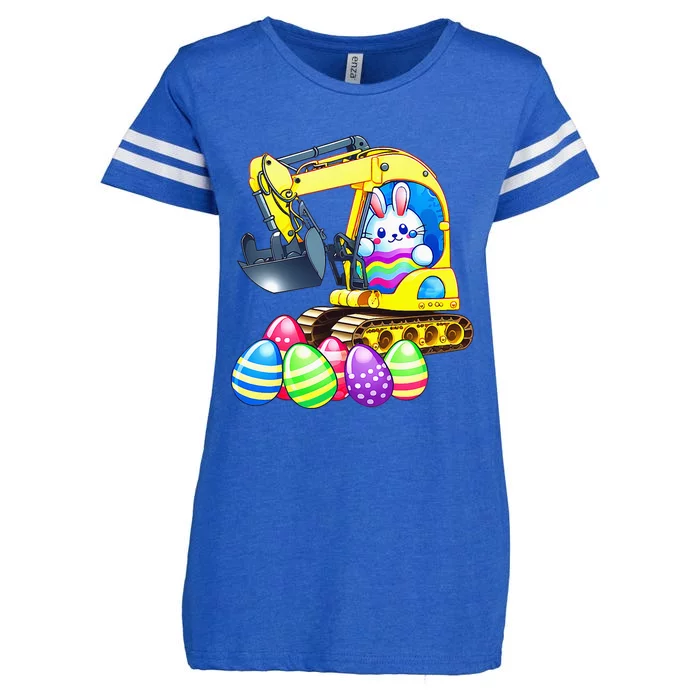 Eggs-Cavator Easter Bunny Rabbit Excavator Enza Ladies Jersey Football T-Shirt